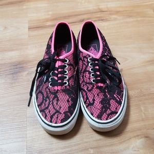 Neon Pink Lace Vans
